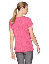Load image into Gallery viewer, Amazon Essentials Women's 2-Pack Tech Stretch Short-Sleeve Crewneck T-Shirt, -charcoal heather/radiant raspberry heather, XX-Large