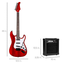 Load image into Gallery viewer, Best Choice Products 39in Full Size Beginner Electric Guitar Starter Kit w/Case, Strap, 10W Amp, Strings, Pick, Tremolo Bar - Cherry Red