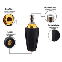 Load image into Gallery viewer, Bopopo 4000PSI Pressure Washer Turbo Nozzle Spray Tip 360° Rotating 1/4'' Quick Connect with 7 Spray Nozzle Tips Kit Multiple Degrees(0, 15, 25, 40 Degrees,Rinse1,Soap2) 4.0 GPM 4.0 Orifice.
