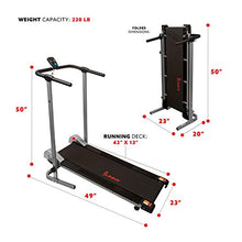 Load image into Gallery viewer, Sunny Health & Fitness SF-T1407M Manual Walking Treadmill, Gray