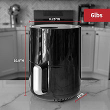 Load image into Gallery viewer, Magic Chef Airfryer Digital 1.6 Quart Compact Snack Sized Easy to Use Air Fryer, Dishwasher Safe Non Stick Basket, MCAF16DB, Black