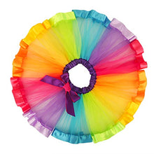 Load image into Gallery viewer, Belababy Girl Skirt Ruffle Tulle Costume Tutu, Rainbow 5-8T