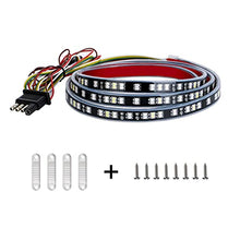 Load image into Gallery viewer, MJIYA LED Truck Tailgate Light Bar Strip, 60 Inch Red Brake Light White Reverse Running Turn Signal Tail Lights for Pickup Trailer Jeep SUV RV Van Dodge, No Drill Install (2 Row 60 Inch)