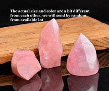 Load image into Gallery viewer, AMOYSTONE Rose Quartz Crystal Stones Energy Flame Tower Chakra Healing Stone Home Decoration 0.6-1.0LB