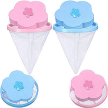 Load image into Gallery viewer, NEIJIANG Plum Washing Machine Hair Filter Cleaning Mesh Bag,Floating Pet Hair Lint Mesh Remover,Washing Machine Lint Catcher,Reusable Floating Laundry Lint Mesh Bag 4 Pieces(Blue,Pink)