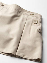 Load image into Gallery viewer, Nautica girls School Uniform Stretch Poplin Scooter Skirt, Khaki, 5 US