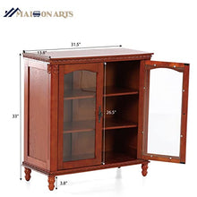 Load image into Gallery viewer, MAISON ARTS Buffet & Sideboard Kitchen Storage Cabinet w/Adjustable Shelves Buffet Cabinet w/Glass Doors China Cabinet for Kitchen Dining Room Living Room, Embossed Frame