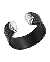 Load image into Gallery viewer, Silpada 'Sting Ray' Genuine Leather and Sterling Silver Cuff Bracelet, 7.5"