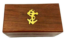 Load image into Gallery viewer, 6" Brass Handheld Telescope with Wooden Box - Pirate Navigation with Anchor Wooden Box