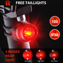 Load image into Gallery viewer, VICTAGEN Bike Lights,Waterproof Bike Headlight,Rechargeable Bicycle Front and Back Taillight Set -Bicycle Lights & Rear Light,Bike Bicycle Accessories for Men Women Kids Road Mountain Night Riding