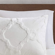 Load image into Gallery viewer, Madison Park Tufted Chenille 100% Cotton Duvet Modern Luxe All Season Comforter Cover Bed Set with Matching Shams, King/California King (104 in x 92 in), Pacey, Ogee Off White