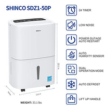 Load image into Gallery viewer, Shinco 3000 Sq.Ft Energy Star Dehumidifier for Medium to Large Rooms and Basements - Quiet Remove Moisture & Control Humidity