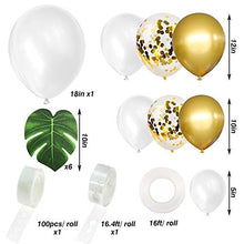 Load image into Gallery viewer, RUBFAC 146pcs White Balloon Garland Arch Kit, White Gold and Gold Confetti Balloons with Tools for Shower, Wedding, Birthday, Graduation Anniversary Background Decorations
