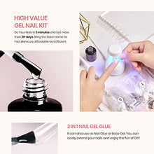 Load image into Gallery viewer, Beetles Nail Tips and Glue Gel Nail Kit, 2 In 1 Nail Gel and Base Gel with 500Pcs Coffin Nails and Innovative UV LED Lamp Easy DIY Nail Art Fast Nail Extension Set Acrylic Nail Kit