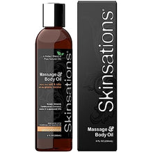 Load image into Gallery viewer, Skinsations - Natural Massage & Body Oil - Unscented 8oz | Relaxing, Sore Muscle Aromatherapy, Edible Sweet Almond Blend with Fractionated Coconut, Grapeseed & Jojoba Oils, Soothes Dry, Sensitive Skin