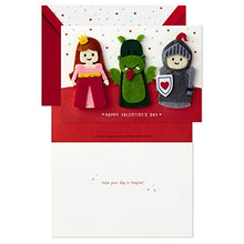 Load image into Gallery viewer, Hallmark Signature Valentine's Day Card for Kids with Finger Puppets (Princess, Knight, Dragon)