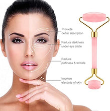 Load image into Gallery viewer, Rose Quartz Face Roller - Jade Roller Gua Sha Set Facial Massager Tools Skin Care Beauty Roller for Body,Face,Eye Puffiness Relief (Pink)
