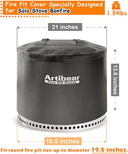 Load image into Gallery viewer, Artibear Outdoor Fire Pit Protective Shelter Cover Compatible for Solo Stove Bonfire, 21 Inch Round, Black