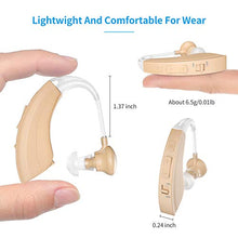 Load image into Gallery viewer, Digital Hearing Amplifier Aid - Personal Sound Device with 2Pcs 500hr Batteries, 4 Channels Noise Reduction, Hearing Aid Cleaning Kit for Adults and Seniors by iAid