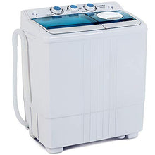 Load image into Gallery viewer, KUPPET Compact Twin Tub Portable Mini Washing Machine 21lbs Capacity, Washer(14.4lbs)&Spiner(6.6lbs)/Built-in Drain Pump/Semi-Automatic