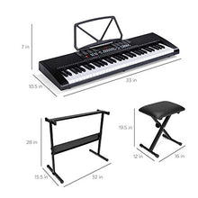 Load image into Gallery viewer, Best Choice Products 61-Key Beginners Electronic Keyboard Piano Set w/LED Screen, Recorder, 3 Teaching Modes, H-Stand, Stool, Headphones, Microphone