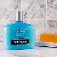 Load image into Gallery viewer, Neutrogena Moisturizing Healthy Scalp Hydro Boost Shampoo for Dry Hair and Scalp, with Hydrating Hyaluronic Acid, pH-Balanced, Paraben & Phthalate-Free, Color-Safe, 12 Fl Oz (pack of 3)