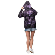 Load image into Gallery viewer, Casual Long Sleeves Dark Skull Evil Hooded Sweatshirt with Kangaroo Pockets, Fit Hoodie Tunic Top Blouse for Cycling Fishing Travel