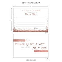 Load image into Gallery viewer, 50 Rose Gold Wedding Advice Cards - Well Wishes for Bride & Groom - Perfect Guest Book Alternative, Bridal Shower Games, Wedding Decorations for Reception, Marriage Advice for Mr & Mrs