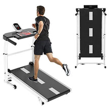 Load image into Gallery viewer, SAQIMA Folding Treadmill for Home Portable Walking Treadmill Running Exercise Machine Compact LED Display Treadmill for Home Gym Fitness Workout Jogging Walking with Tablet Stand, 5 Levels Adjustable