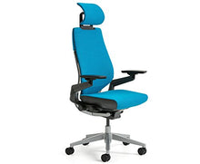 Load image into Gallery viewer, Steelcase Gesture Office Desk Chair with Headrest Plus Lumbar Support Cogent Connect Licorice Fabric Standard Black Frame