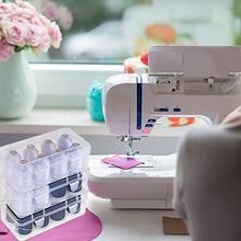 Load image into Gallery viewer, New brothread Polyester Embroidery Machine Thread 1000m Each with Clear Plastic Storage Box for Embroidery & Quilting - 4xWhite+4xBlack