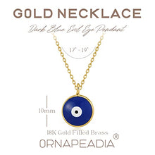 Load image into Gallery viewer, ORNAPEADIA Evil Eye Necklace for Women Coin Third Blue Eyes Amulet Pendant 18K Gold Filled Dainty Chain Simple Jewelry