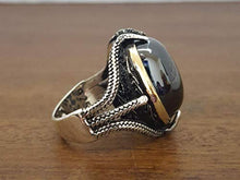 Load image into Gallery viewer, Beautiful Handcrafted 925K Sterling Silver Mens Ring With CZ Peridot Stone
