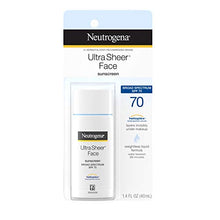 Load image into Gallery viewer, Neutrogena Ultra Sheer Liquid Daily Facial Sunscreen with Broad Spectrum SPF 70, Non-Comedogenic, Oil-Free & PABA-Free Weightless UVA/UVB Sun Protection, 1.4 fl. oz