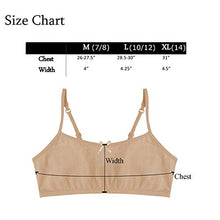 Load image into Gallery viewer, Popular Cotton Girls Training Bra - Crop Cami Training Bras for Girls w Adjustable Straps. Bra Pack 5 PK Neu 10/12
