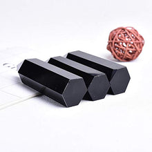 Load image into Gallery viewer, Runyangshi Natural Healing Crystal Wands, 6 Faceted Reiki Chakra Stones, Healing Crystal Single Point Wand Faceted Prism Wand (Black Obsidian, 2"-2.4" (5-6cm))