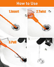 Load image into Gallery viewer, Oanie 6 Pack 25 Inch Drain Hair Cleaner Tool, Drain Clog Remover Tool, Hair Cather Shower Drain Tool, Drain Auger Hair Cleaning Tool for Shower Kitchen Sink Bath Tub Bathroom, Sink Snake Hair Remover