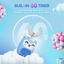 Load image into Gallery viewer, Kids Electric Toothbrush, Ultrasonic Autobrush Toothbrush Kids with 6 Modes, Whole Mouth Baby Toothbrush, IPX7 Waterproof, U Shaped Toothbrush for Children & Toddlers (2-6 Year) (Light Blue)