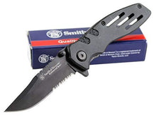 Load image into Gallery viewer, Smith & Wesson Extreme Ops SWA24S 7.1in S.S. Folding Knife with 3.1in Serrated Clip Point Blade and Aluminum Handle for Outdoor, Tactical, Survival and EDC