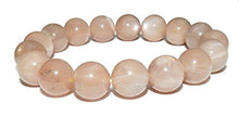 Load image into Gallery viewer, 12mm Peach Moonstone Bracelet 01 Psychic Yin Crown Chakra Spiritual Healing Crystal Energy (7.25)
