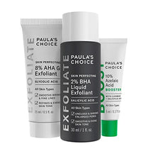 Load image into Gallery viewer, Paula's Choice 2% BHA Liquid & 8% AHA Gel Facial Exfoliants with Salicylic & Glycolic Acid, 10% Azelaic Acid for Large Pores, Wrinkles & Uneven Tone, Fragrance-Free & Paraben-Free, 3-Piece Travel Kit
