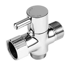 Load image into Gallery viewer, SOMDARHK T Adapter,T Adapter with Shut-off Valve,3-way Tee Connector,T Adapter for Bidet,T Valve Adapter,Metal Brass T Valve Diverter,Chrome Finish