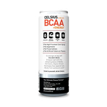 Load image into Gallery viewer, CELSIUS BCAA +Energy Sparkling Post-Workout Recovery & Hydration Drink, Slim Can, Blood Orange Lemonade, 12oz (Pack of 12), 144 Fl Oz