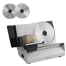 Load image into Gallery viewer, VonShef Meat Slicer Electric Stainless Steel Food Cutting Machine Deli Meats, Cheese, Bread, Vegetables – Thickness Control, Sliding Plate, Food Pusher, Anti Slip Feet