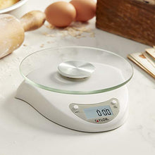 Load image into Gallery viewer, Taylor Precision Products Digital Kitchen Scale with Glass Platform, Tare Button, and Plastic Body Weighs Up to 6.6 Pounds Capacity