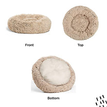 Load image into Gallery viewer, Best Friends by Sheri The Original Calming Donut Cat and Dog Bed in Shag Fur Taupe Small 23x23