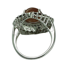 Load image into Gallery viewer, Carillon Chocolate Moonstone Natural Gemstone Halloween Jewelry Round Shape 10K White Gold Ring For Women for Men