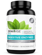 Load image into Gallery viewer, Zenwise Health Digestive Enzymes Plus Prebiotics & Probiotics Supplement, 180 Servings, Vegan Formula for Better Digestion & Lactose Absorption with Amylase & Bromelain, 2 Month Supply