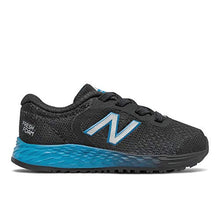 Load image into Gallery viewer, New Balance Kid's Fresh Foam Arishi V2 Bungee Running Shoe, Black/Wave/Silver Metallic, 7 W US Toddler (1-4 Years)