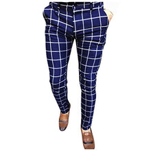 Load image into Gallery viewer, F_Gotal Men's Striped Pants Business Slim Pants Casual Plaid Sweatpants Athletic Hip Hop Pants Harem Pants Joggers